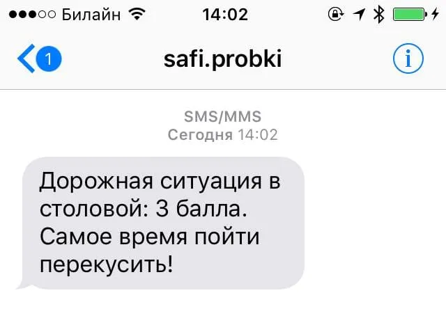 Уведомление о снижении загруженности по SMS